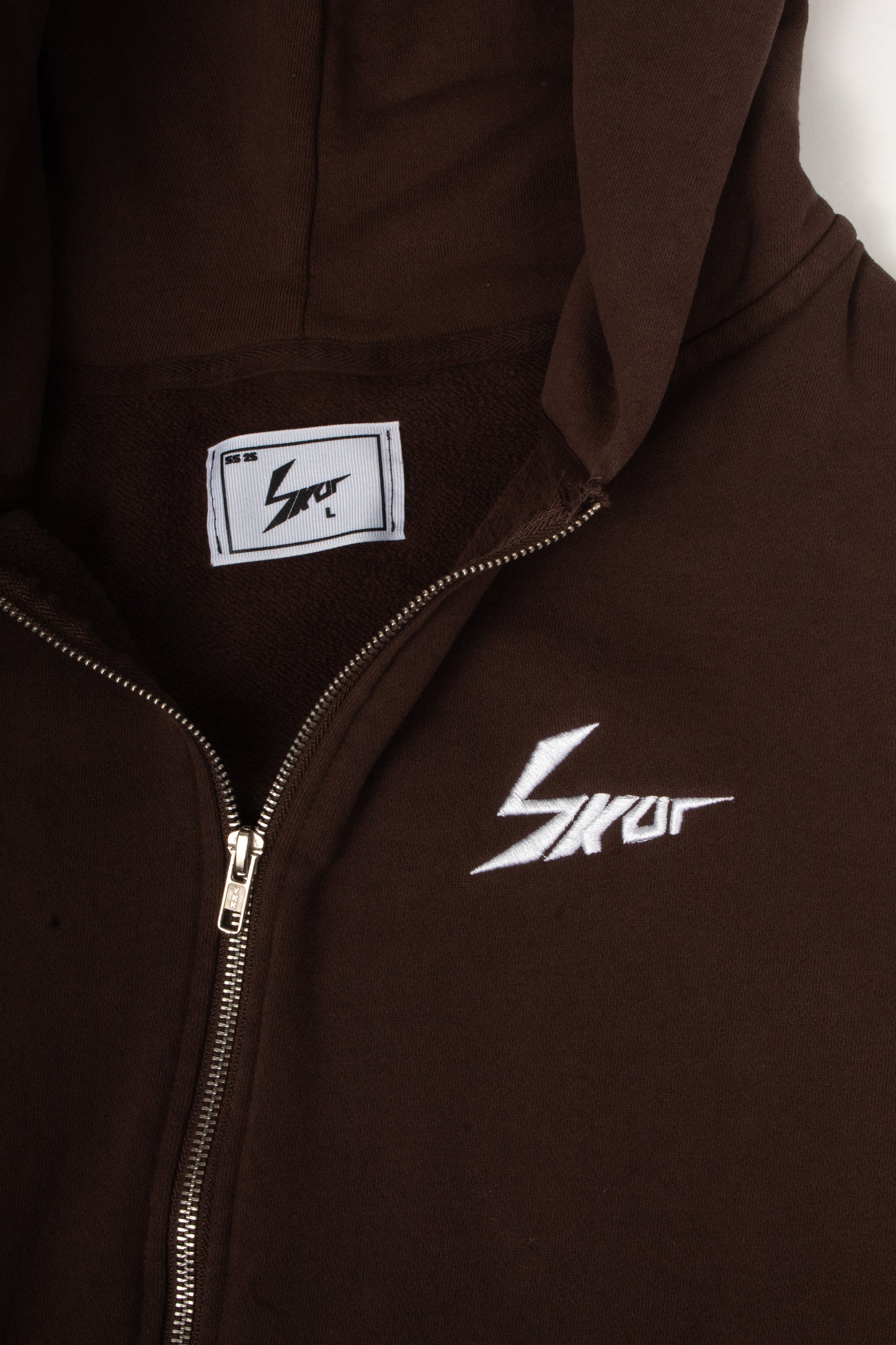 BROWN DOUBLE ZIP HOODIE