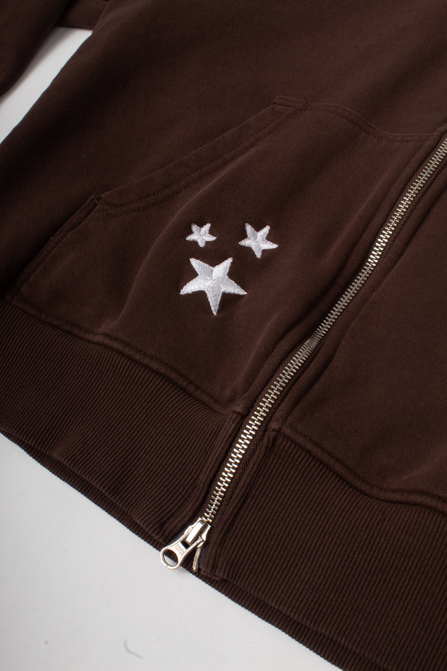 BROWN DOUBLE ZIP HOODIE