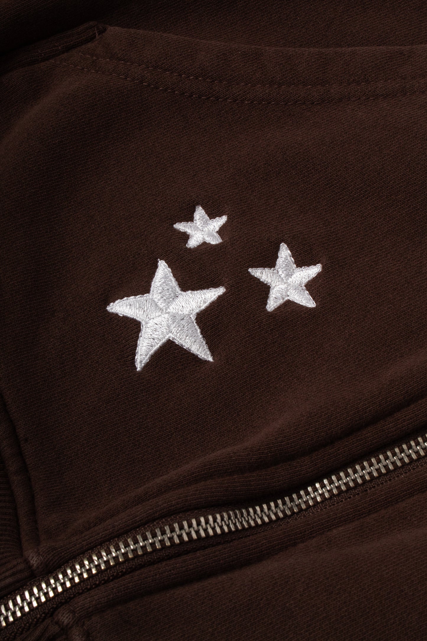 BROWN DOUBLE ZIP HOODIE
