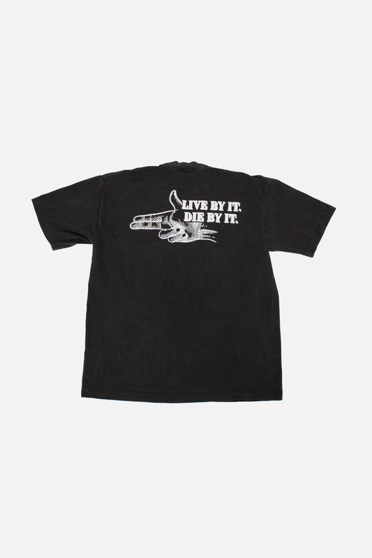 Washed Black Live By It tee