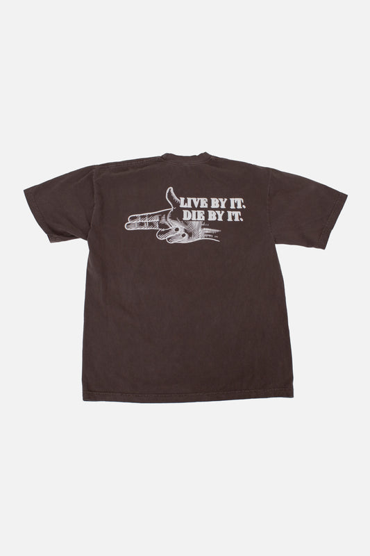 Washed Brown Live By It tee